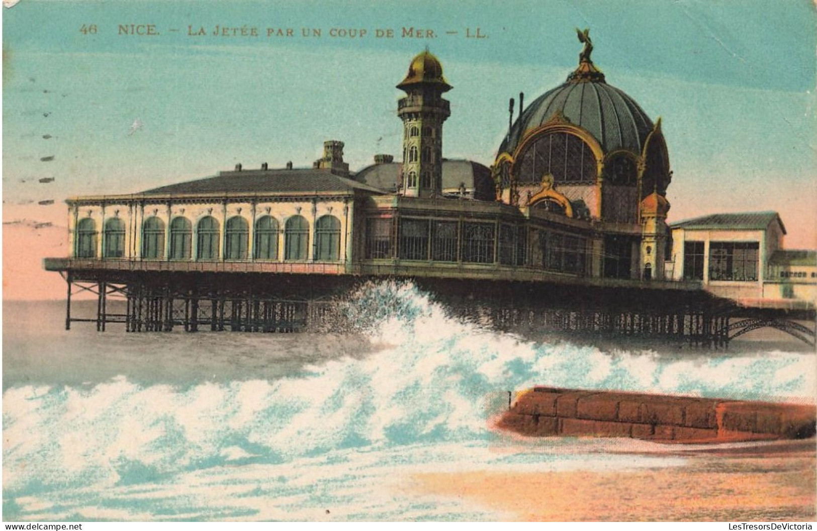 FRANCE - Nice - La Jetée Par Un Coup De Mer - Carte Postale Ancienne - Sonstige & Ohne Zuordnung