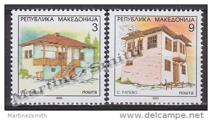 Macedonia 2002 Yvert 262A-62B, Definitive Set, Typical Houses (IX) - MNH - Macedonia Del Nord