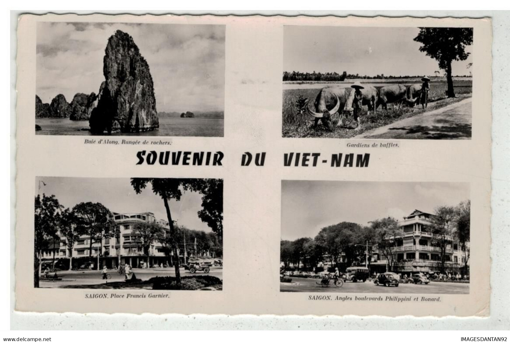 TONKIN INDOCHINE VIETNAM SAIGON #18531 SOUVENIR DU VIET NAM GARDIENS DE BUFFLES SAIGON BAIE ALONG - Viêt-Nam