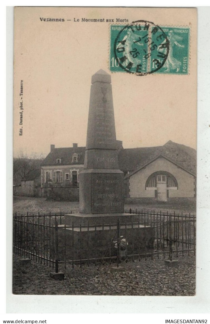 89 VEZANNES #19176 LE MONUMENT AUX MORTS - Other & Unclassified