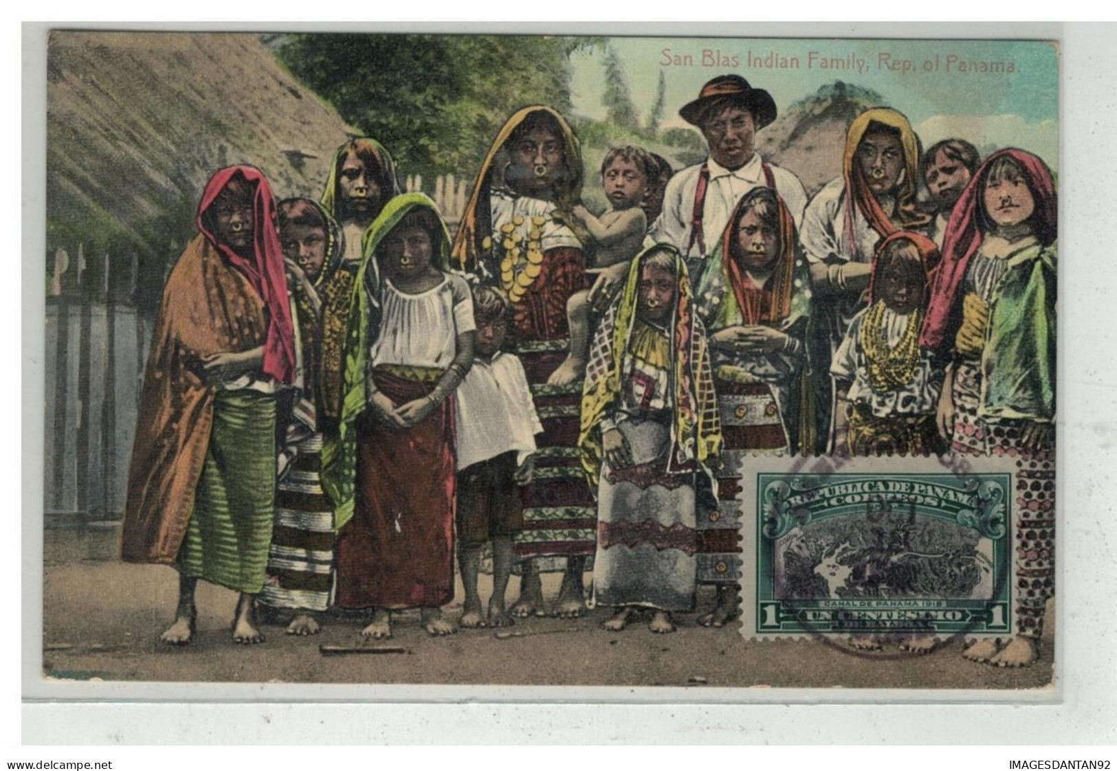 PANAMA #17621 SAN BLAS INDIAN FAMILY FAMILLE INDIENNE - Panamá