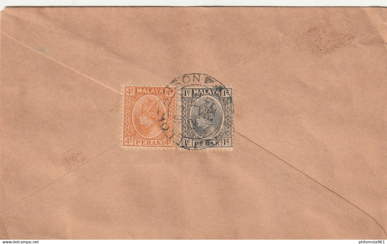 MALAYA PERAK COVER 1937 - Perak