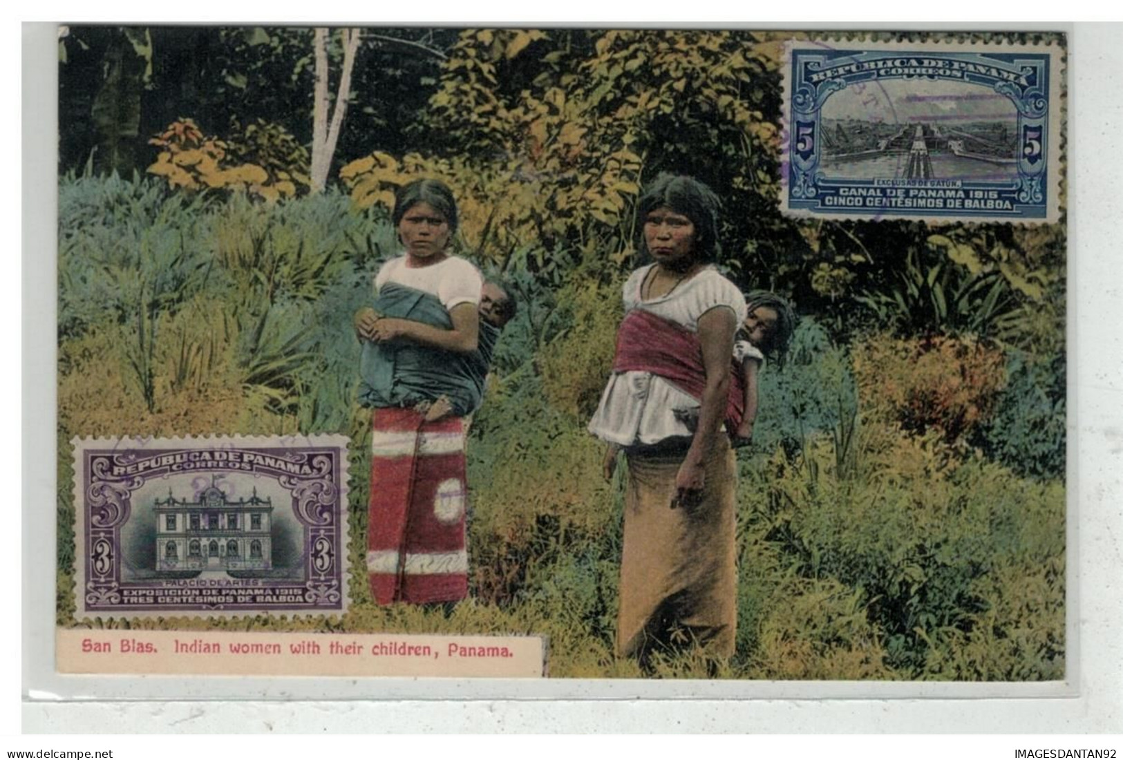 PANAMA #17616 SAN BLAS INDIAN WOMEN WITH THEIR CHILDREN - Panamá