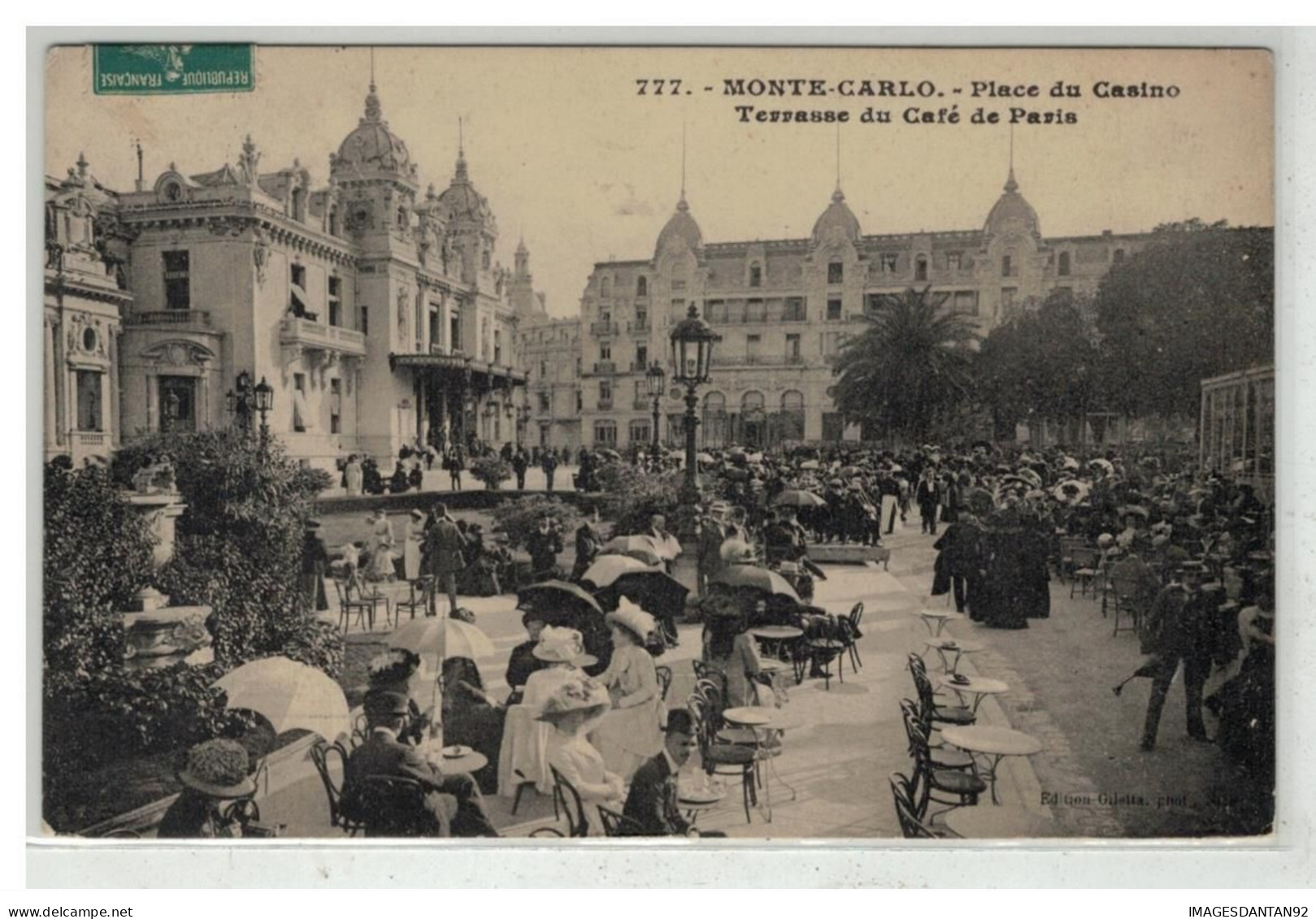 MONACO #18820 MONTE CARLO PLACE DU CASINO TERRASSE DU CAFE DE PARIS - Monte-Carlo