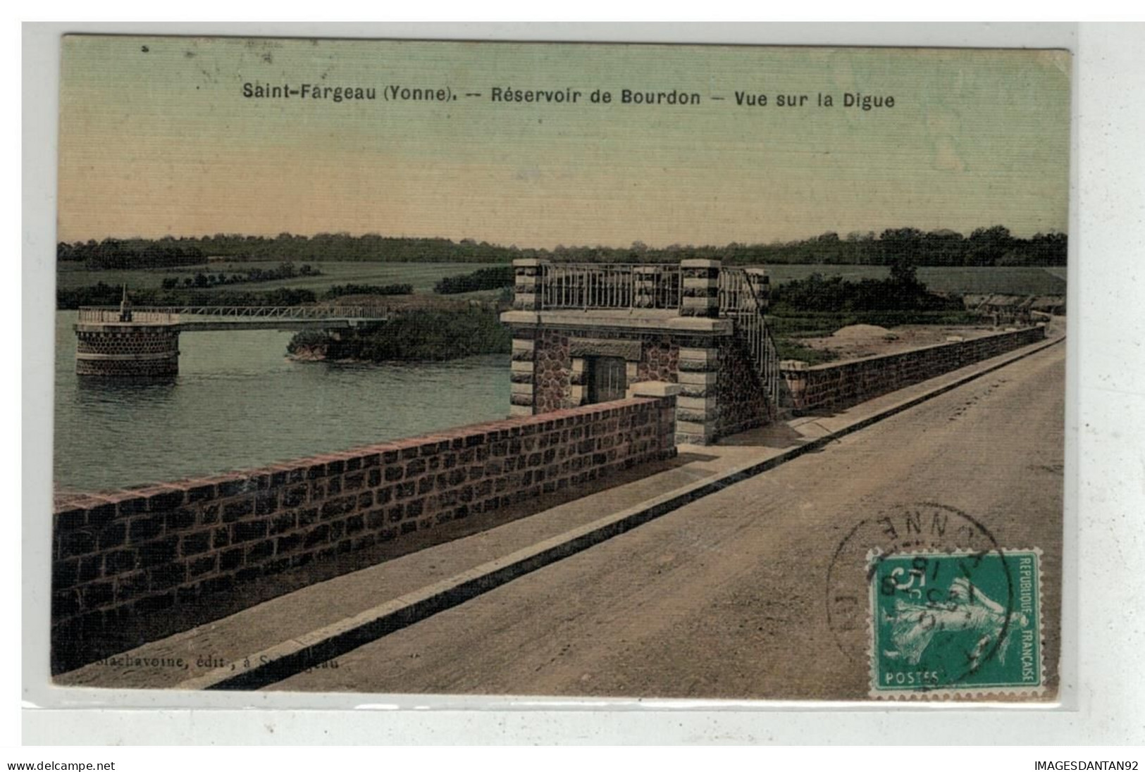 89 SAINT FARGEAU #19133 RESERVOIR DE BOURDON VUE SUR LA DIGUE CARTE TOILEE - Saint Fargeau