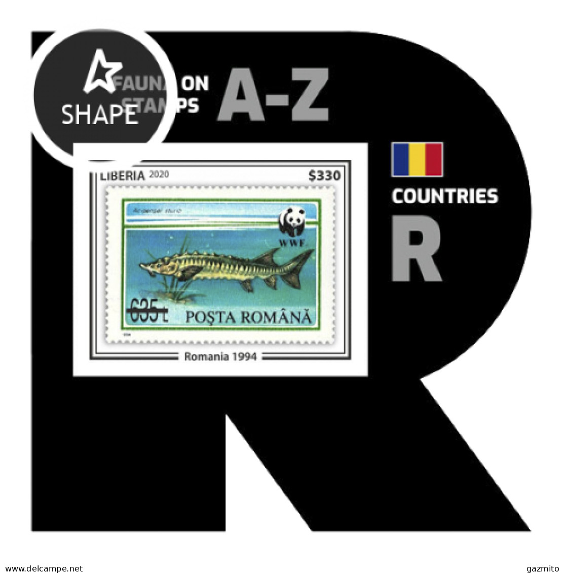 Liberia 2020, WWF, Fish, BF IMPERFORATED - Liberia