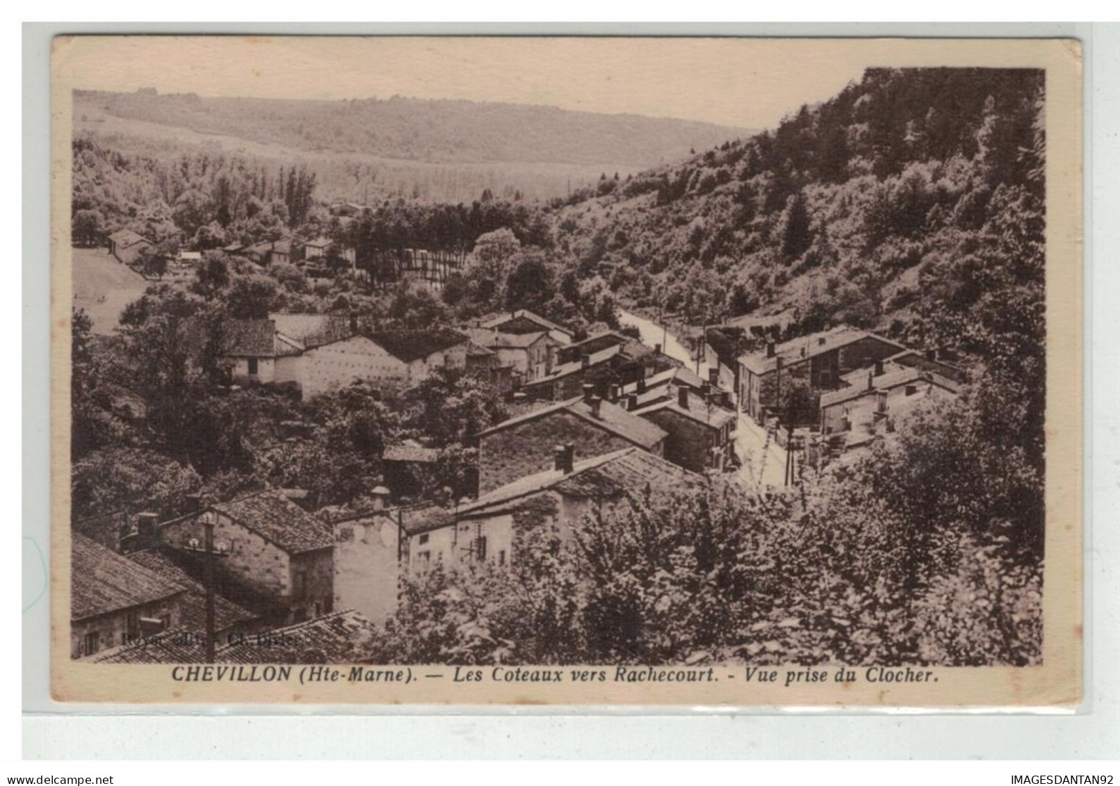 52 CHEVILLON LES COTEAUX VERS RACHECOURT VUE PRISE DU CLOCHER - Chevillon