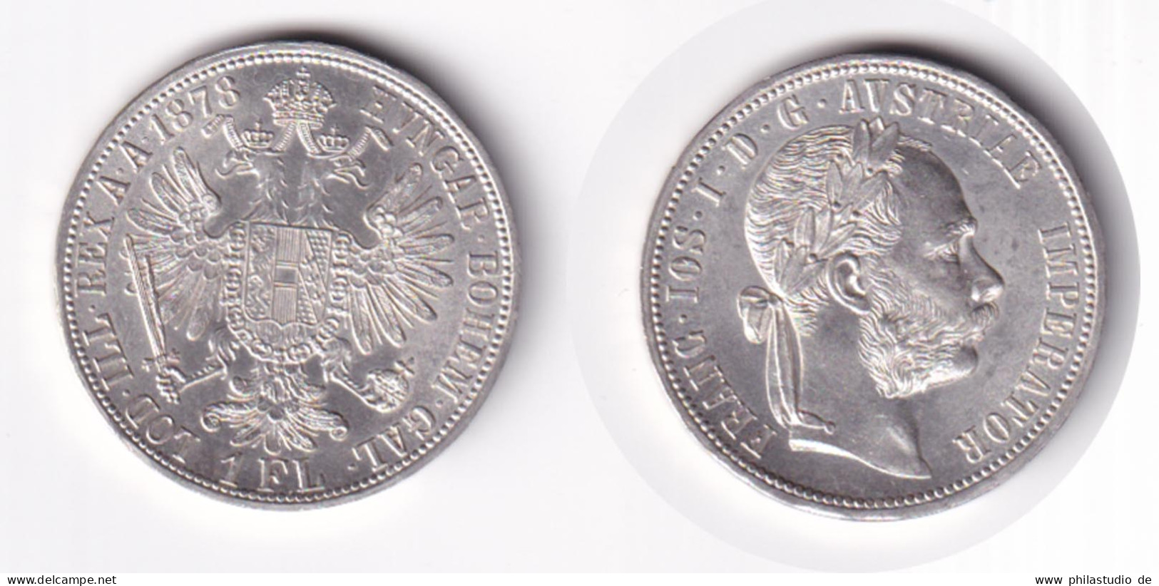 Silbermünze Kaiserreich Österreich Kaiser Franz Joseph 1 Florin 1878 - Austria