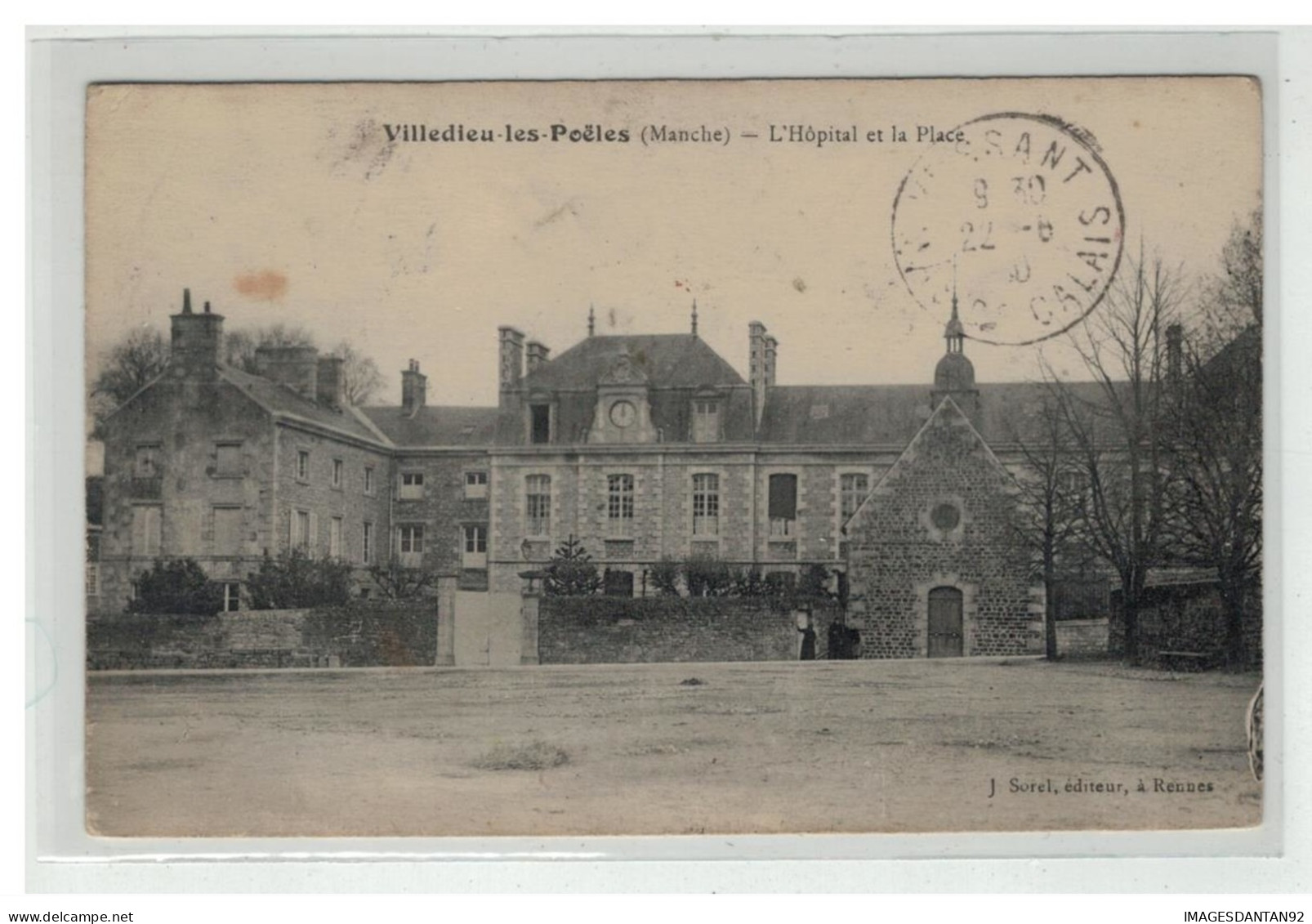 50 VILLEDIEU LES POELES HOPITAL ET PLACE - Villedieu