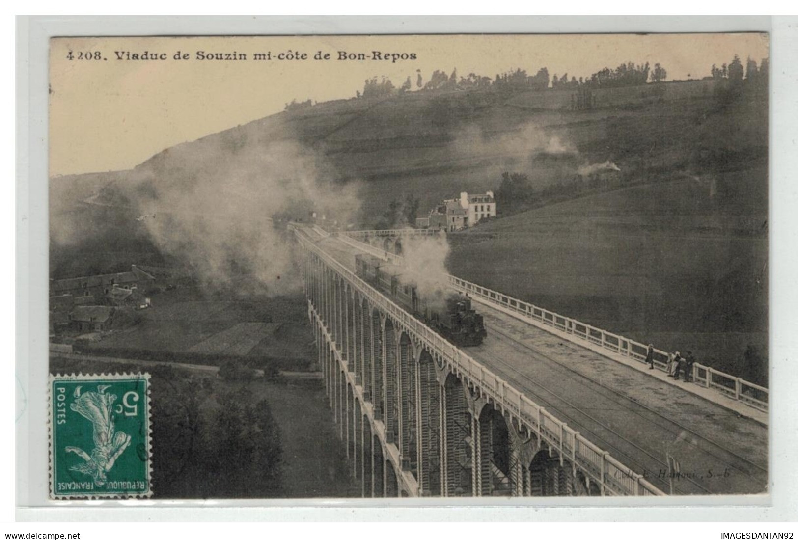 22 VIADUC DE SOUZIN MI COTE DE BON REPOS TRAIN LOCOMOTIVE - Sonstige & Ohne Zuordnung