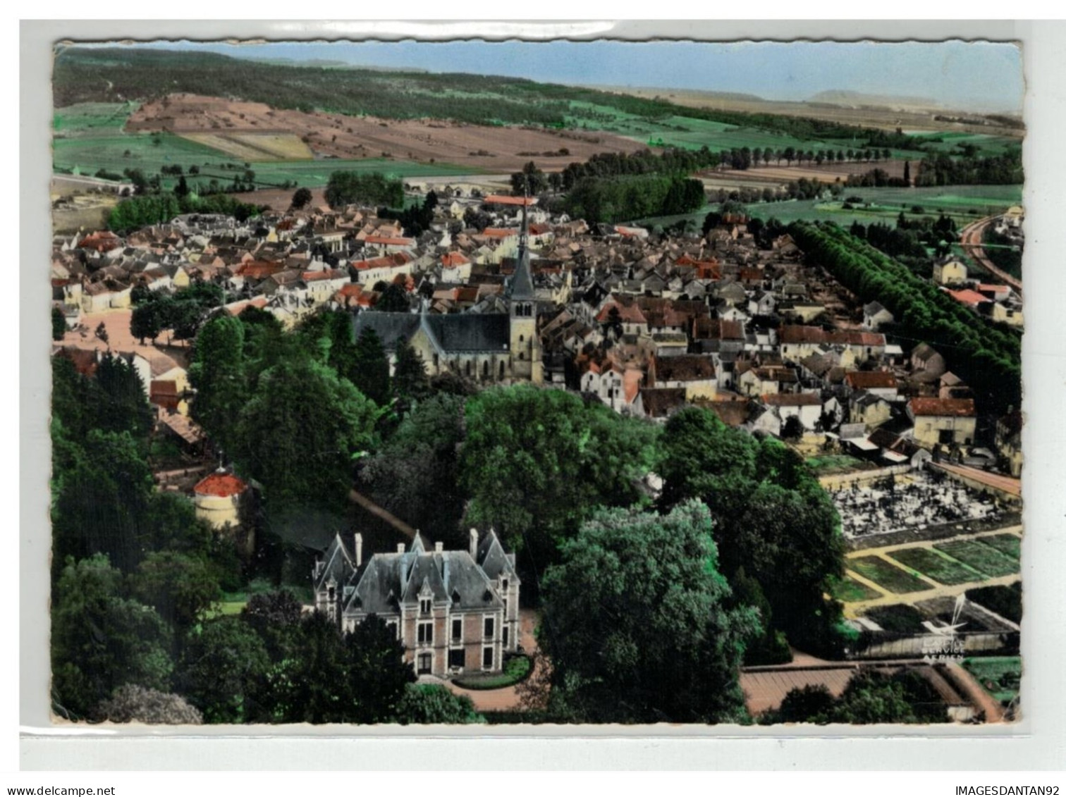 10 MUSSY SUR SEINE CHATEAU ET VUE GENERALE AERIENNE NÂ°1 - Mussy-sur-Seine