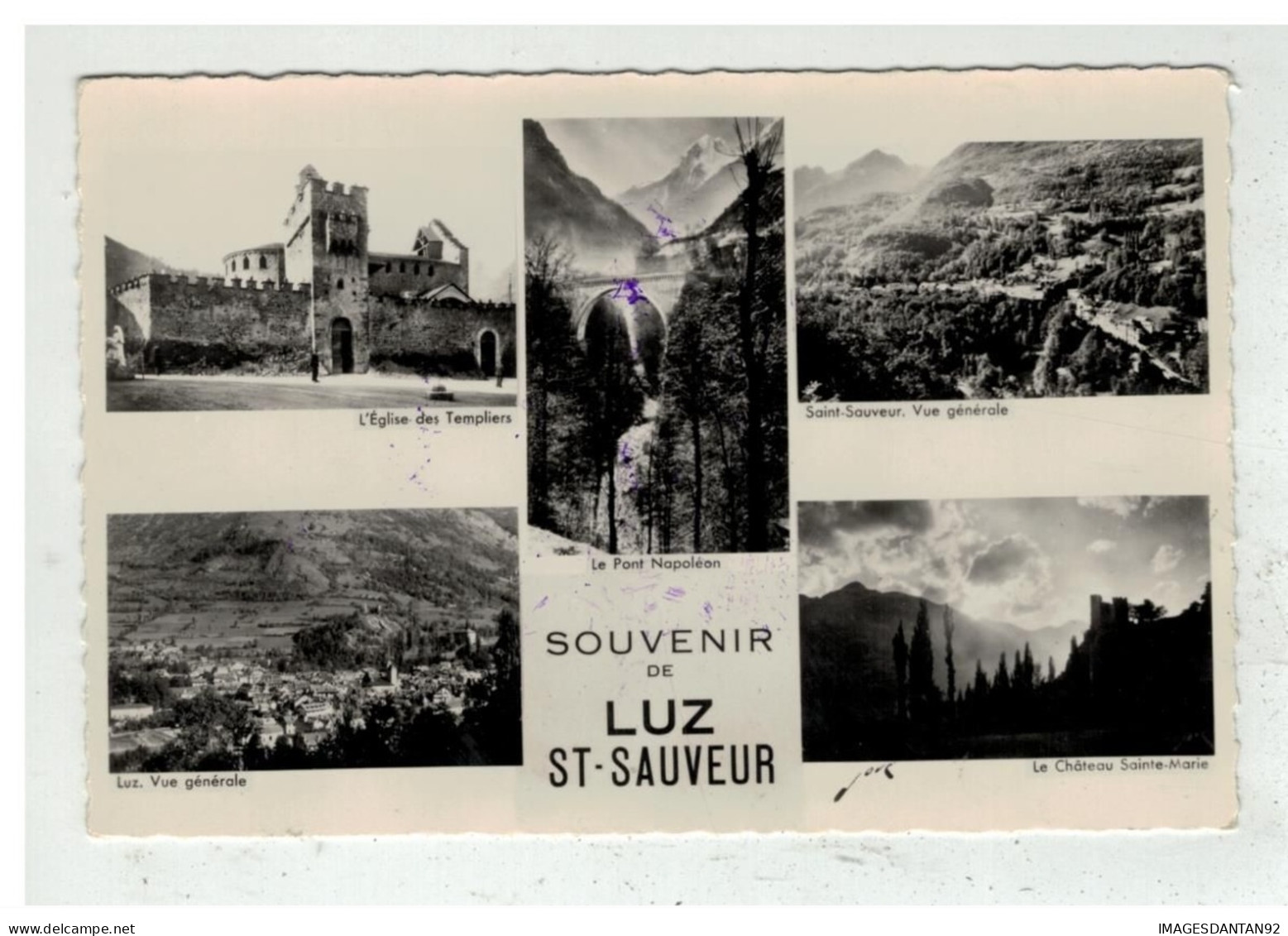 65 LUC LUZ SAINT SAUVEUR #11946 SOUVENIR VUES MULTIPLES NÂ°844 + TAMPON PONT NAPOLEON AOUT 1959 - Luz Saint Sauveur