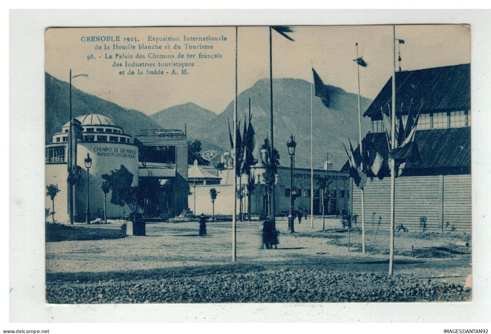 38 GRENOBLE 1925 EXPOSITION INTERNATIONALE DE LA HOUILLE BLANCHE PALAIS DES CHEMINS DE FER FRANCAIS NÂ°98 - Grenoble