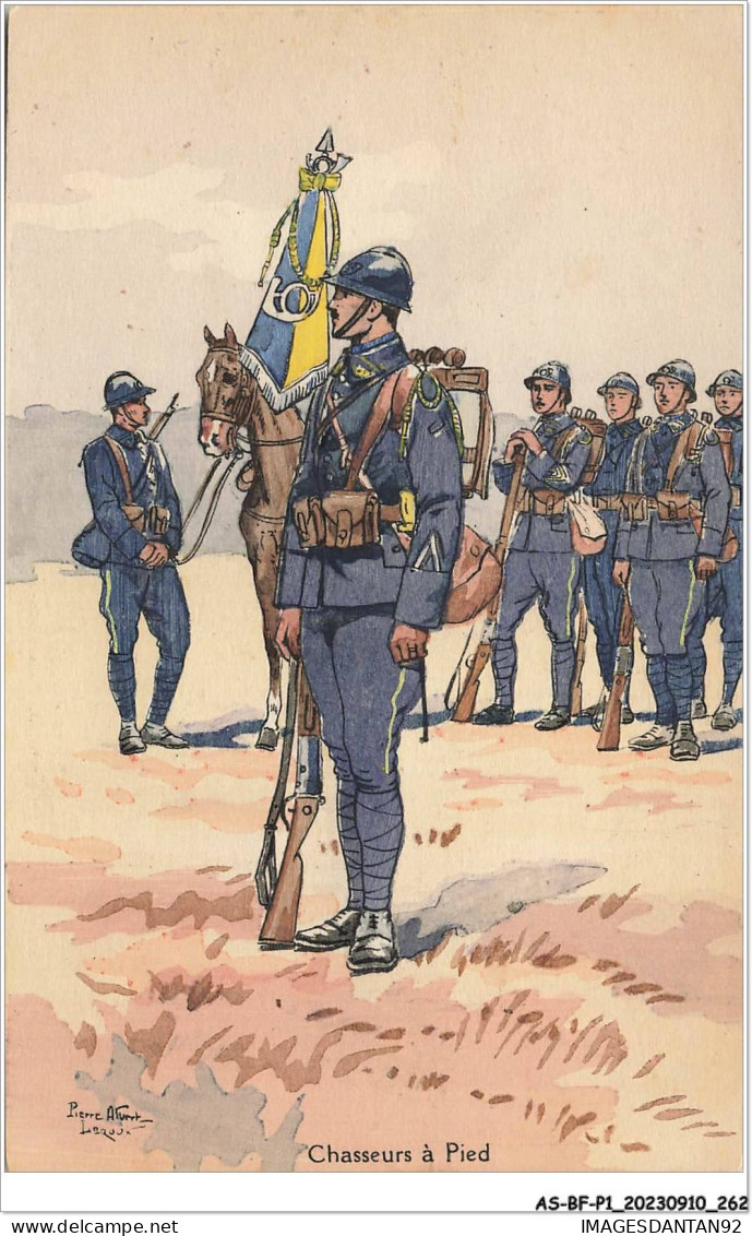 AS#BFP1-0132 - MILITAIRE - Illustrateur P.A. Leroux - Chasseur à Pied  - Regimientos