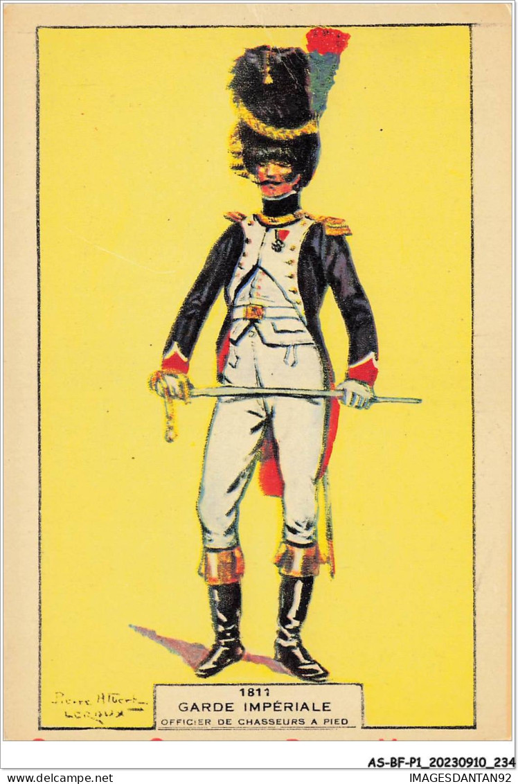 AS#BFP1-0118 - CROIX ROUGE - Illustrateur P.A. Leroux - Garde Impériale, Officier De Chasseurs à Pied - NÂ°1 - Rode Kruis