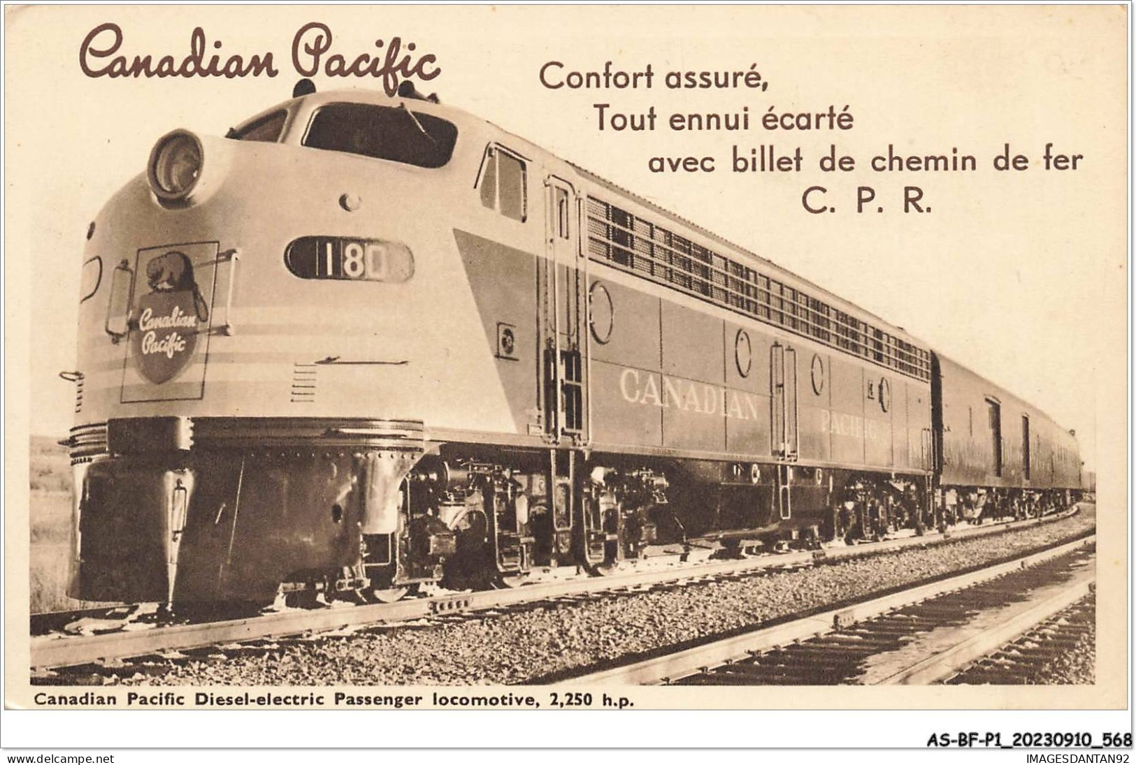 AS#BFP1-0285 - TRAIN - Canadian Pacific - Diesel Electric Passenger Locomotive - Trains