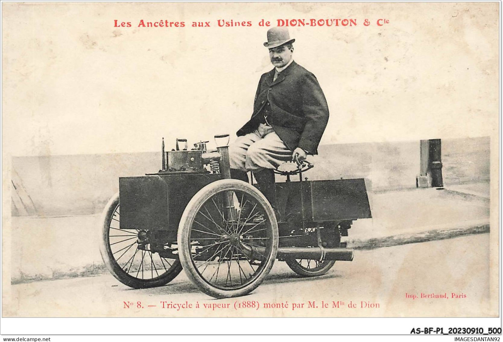 AS#BFP1-0251 - AUTOMOBILE - Les Ancêtres De Dion-Bouton - Tricycle à Vapeur  - Buses & Coaches
