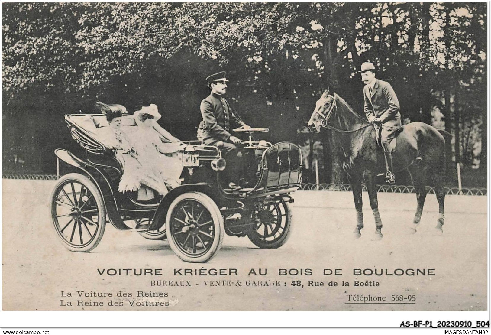 AS#BFP1-0253 - AUTOMOBILE - Voiture Kriéger Au Bois De Boulogne - Busse & Reisebusse