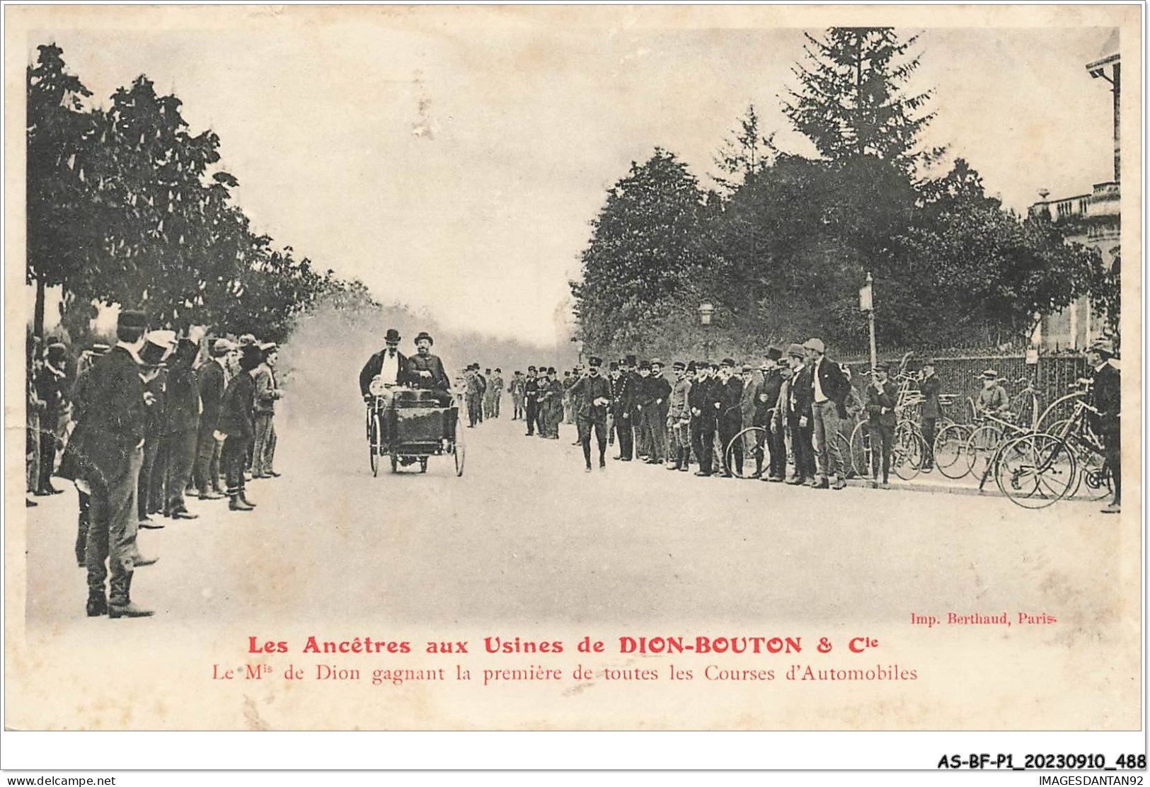 AS#BFP1-0245 - AUTOMOBILE - Les Ancêtres Aux Usines De Dion-Bouton - Le M. De Dion Gagnant - Busse & Reisebusse