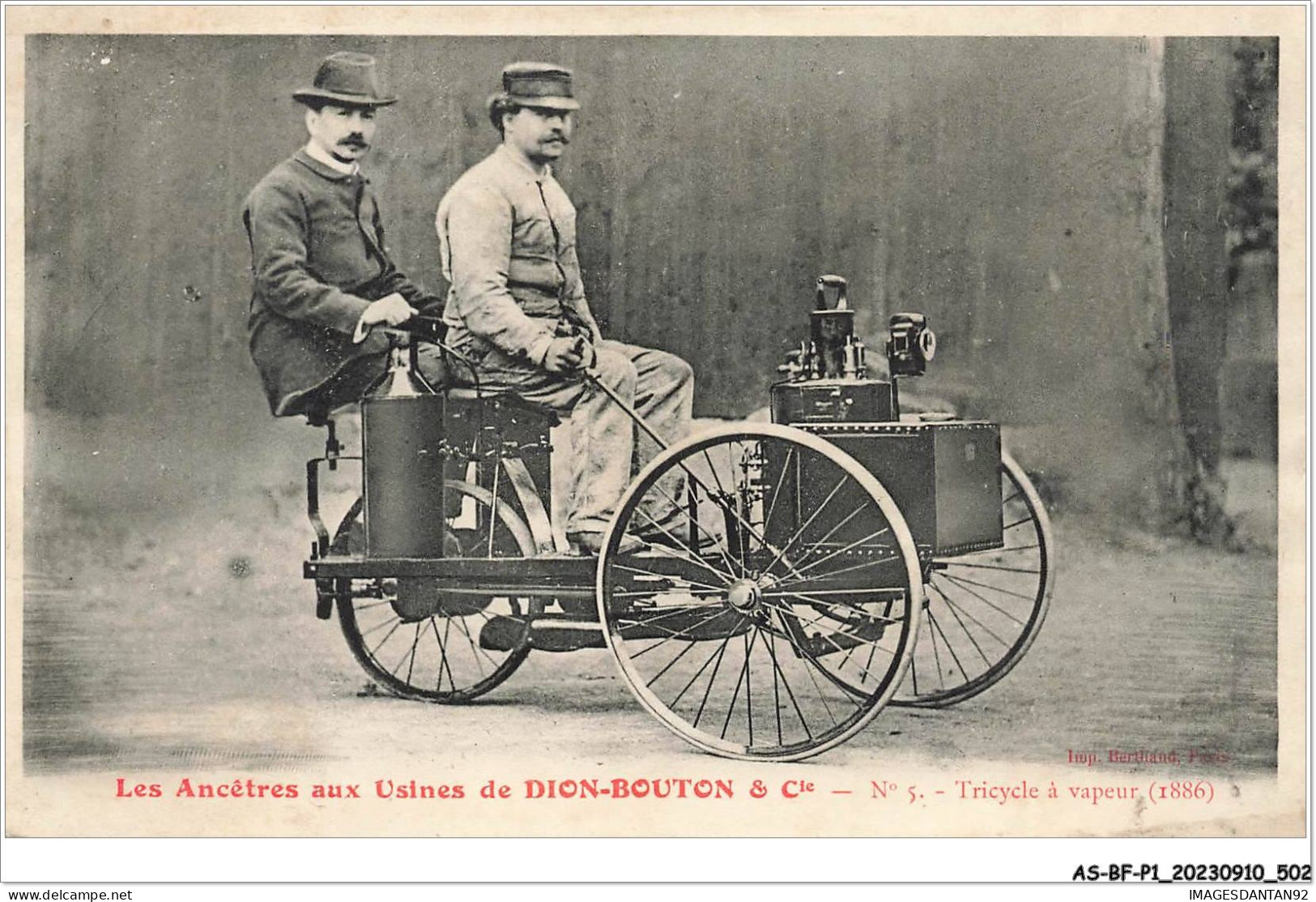 AS#BFP1-0252 - AUTOMOBILE - Les Ancêtres De Dion-Bouton - Tricycle à Vapeur  - Autobús & Autocar