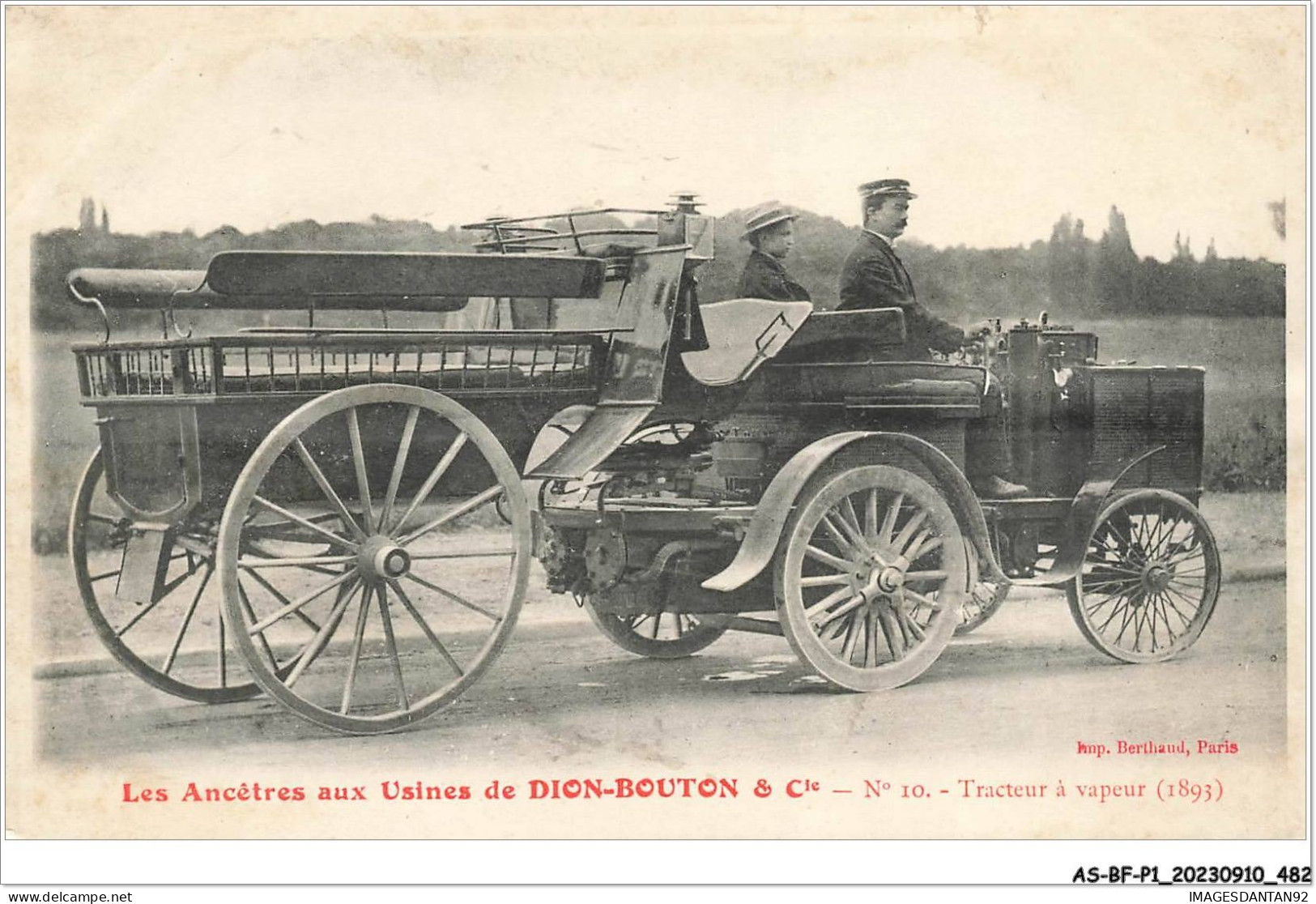 AS#BFP1-0242 - AUTOMOBILE - Les Ancêtres Aux Usines De Dion-Bouton - Tracteur à Vapeur - Autobús & Autocar