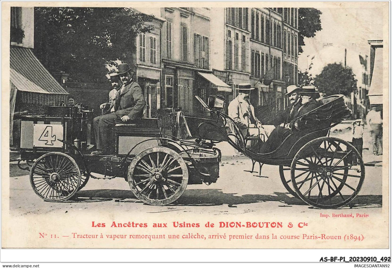 AS#BFP1-0247 - AUTOMOBILE - Les Ancêtres Aux Usines De Dion-Bouton - Tracteur à Vapeur Remorque - Autobús & Autocar