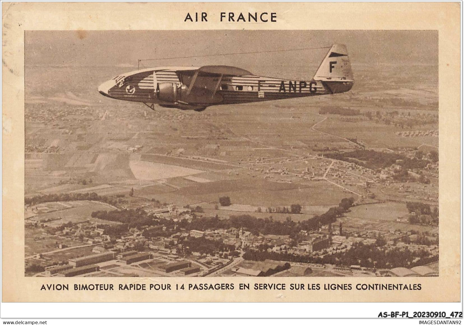 AS#BFP1-0237 - AVIATION - Air France - Avion Bimoteur Rapide Pour 14 Passagers - 1946-....: Moderne