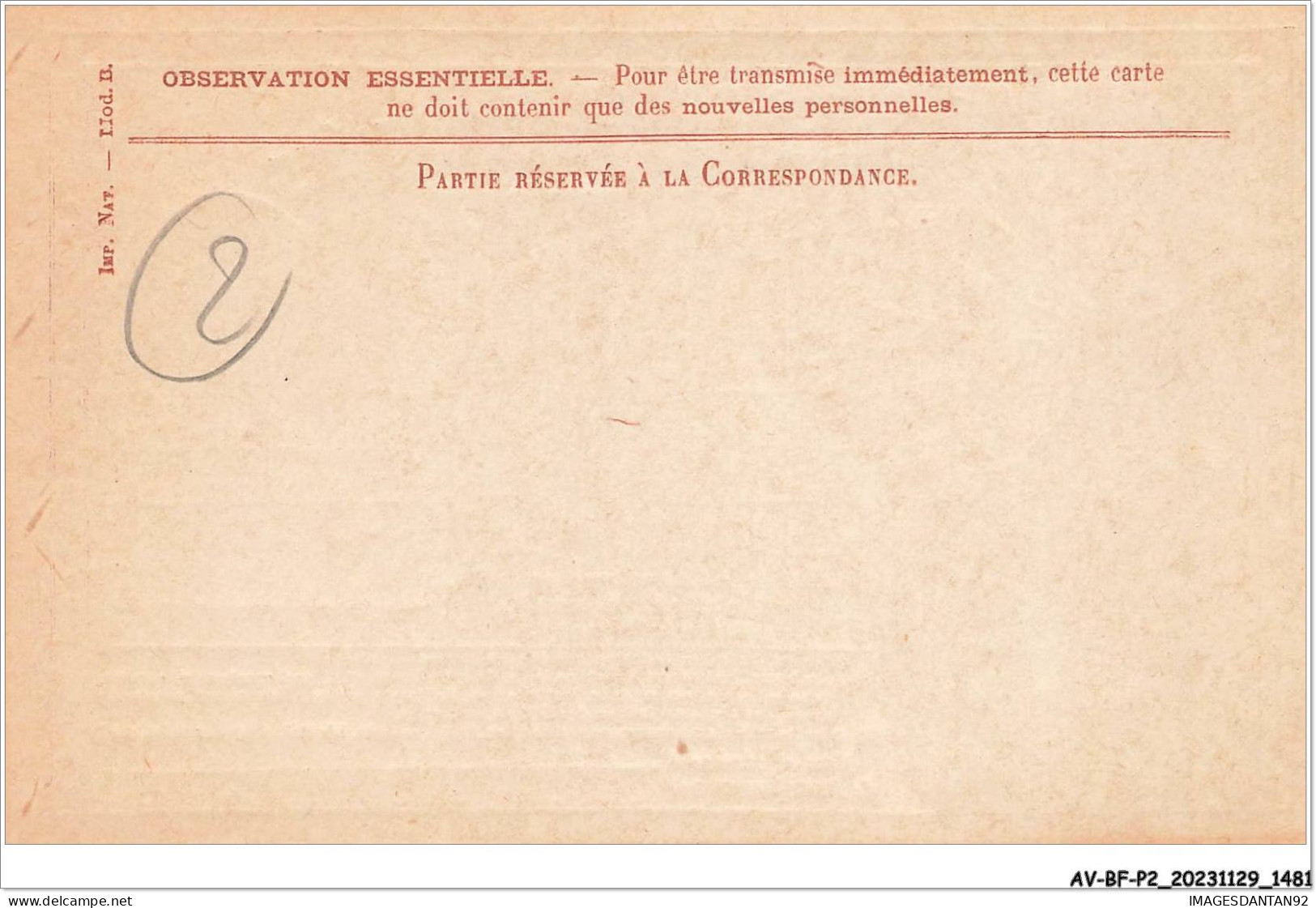 AV-BFP2-0927 - MILITAIRE - Correspondance Des Armées De La Réepublique - NÂ°2 - Other & Unclassified