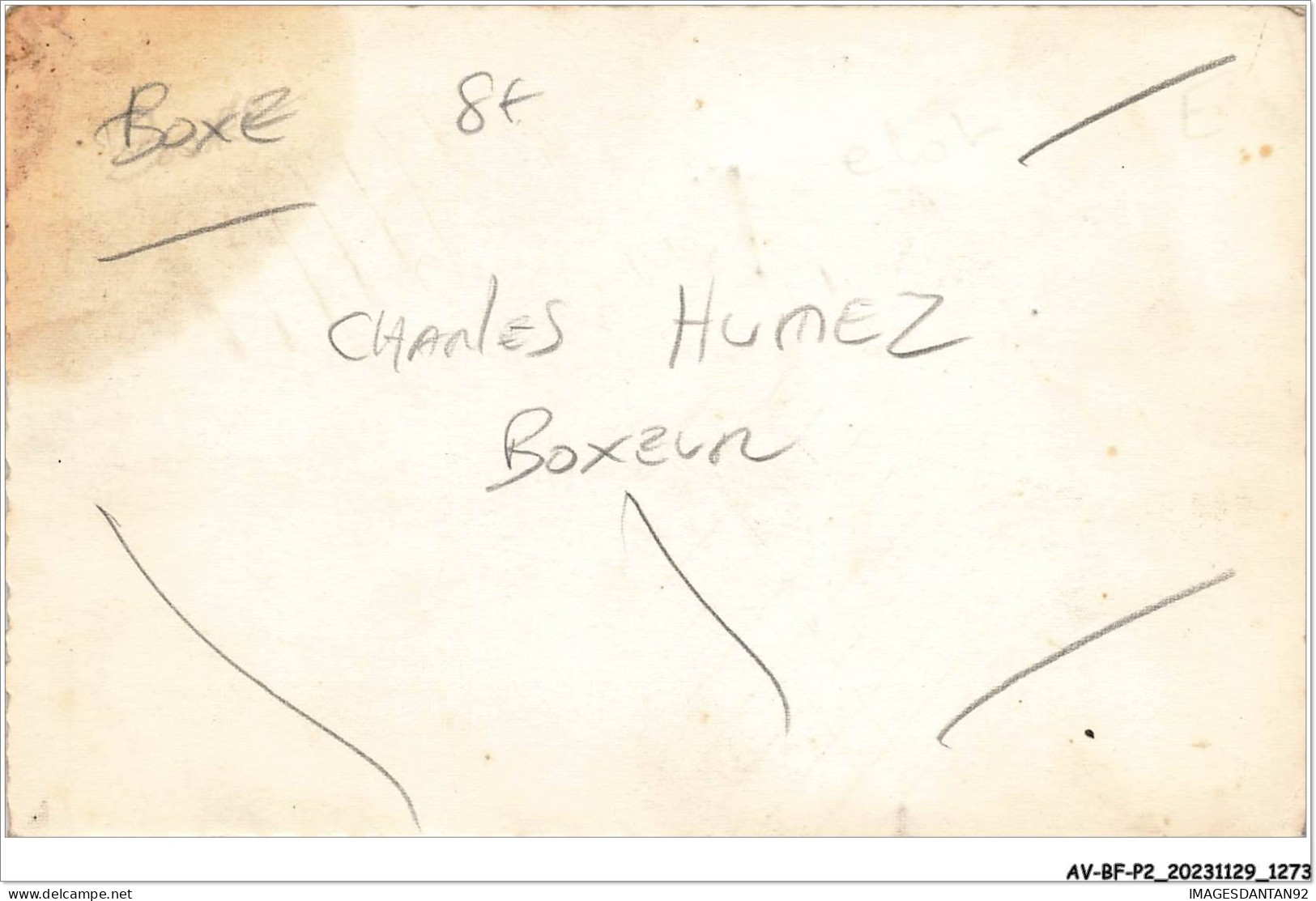 AV-BFP2-0823 - SPORT - Boxe - Charles Humez, Boxeur - Carte Dédicacée, Publicité - Boksen
