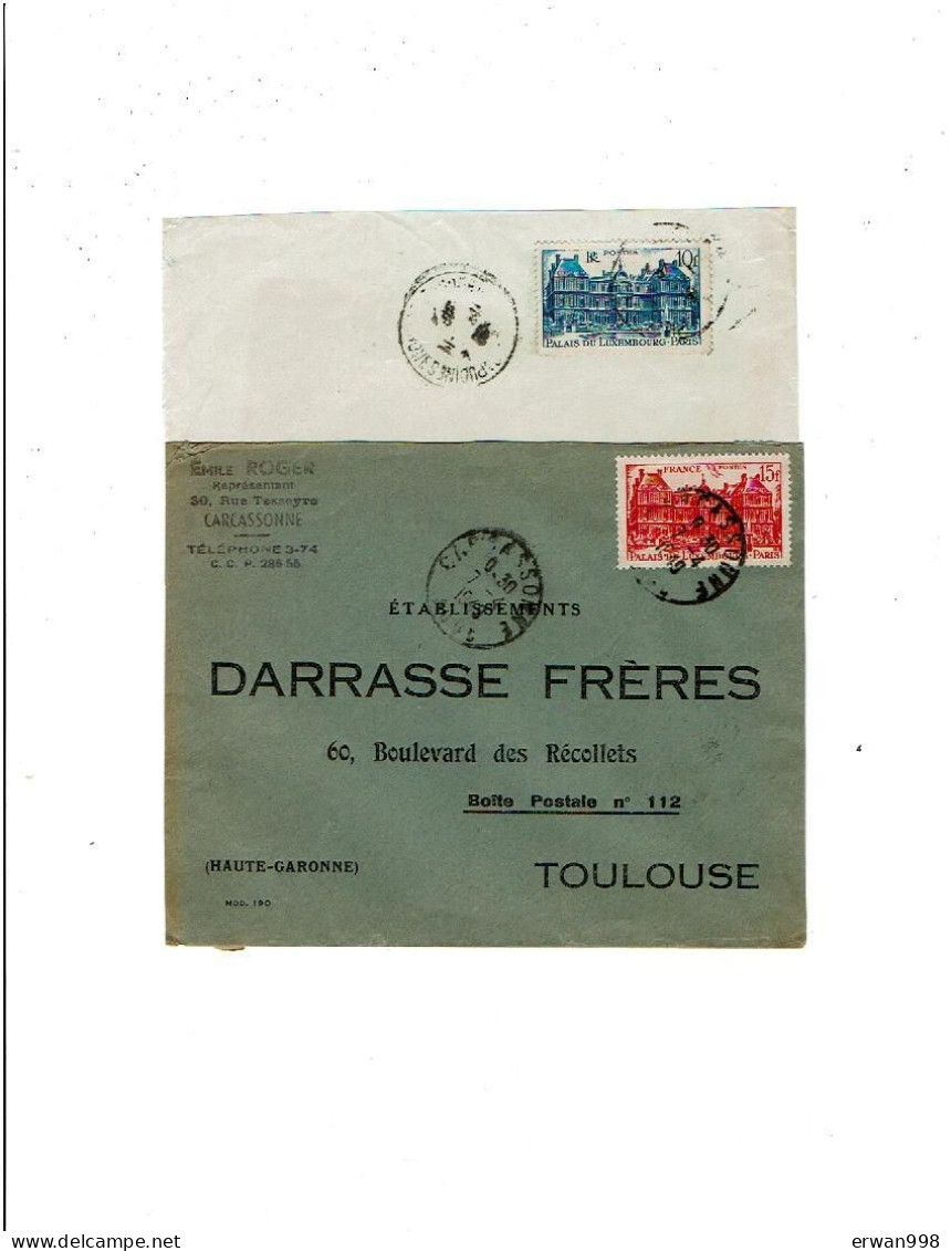 YT 803/804 Palais Du Luxembourg 10 & 15 Frs Seuls Sur Lettre     78 - Storia Postale