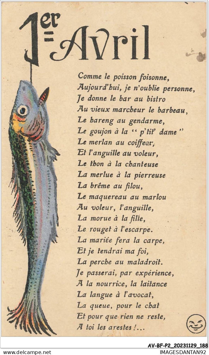 AV-BFP2-0282 - VOEUX - 1er Avril - Poisson - 1er Avril - Poisson D'avril