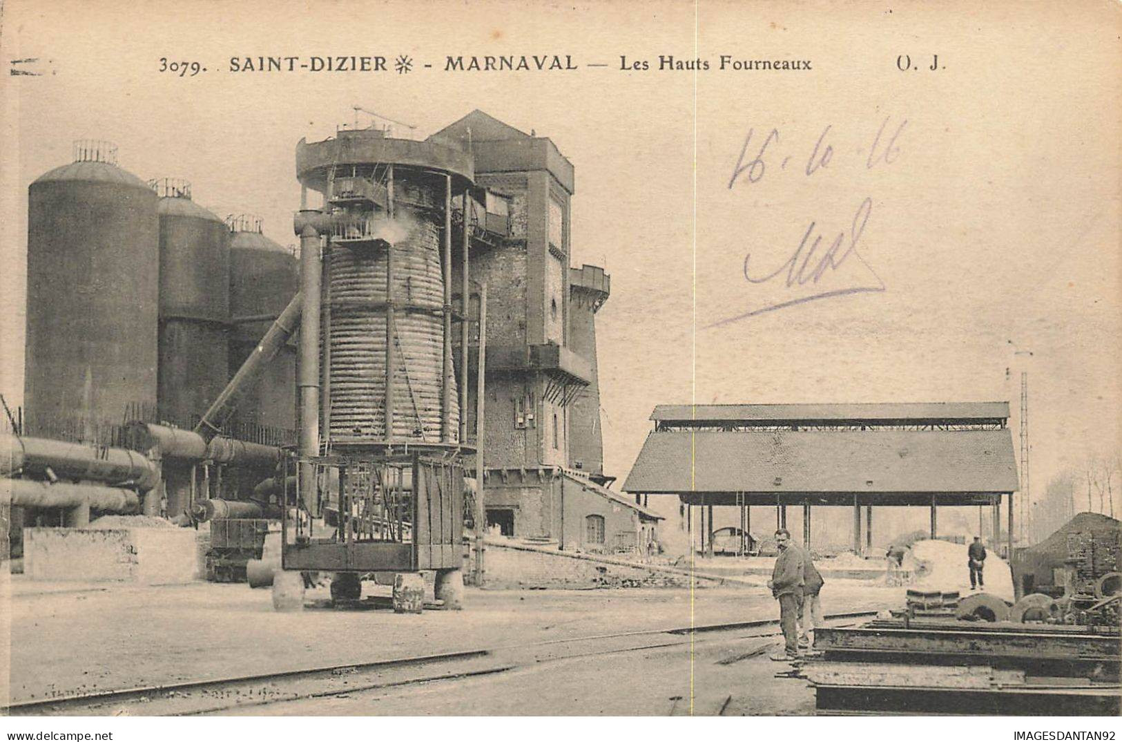 52 ST DIZIER AH#AL00454  MARNAVAL LES HAUTS FOURNEAUX CACHET HOPITAL - Saint Dizier