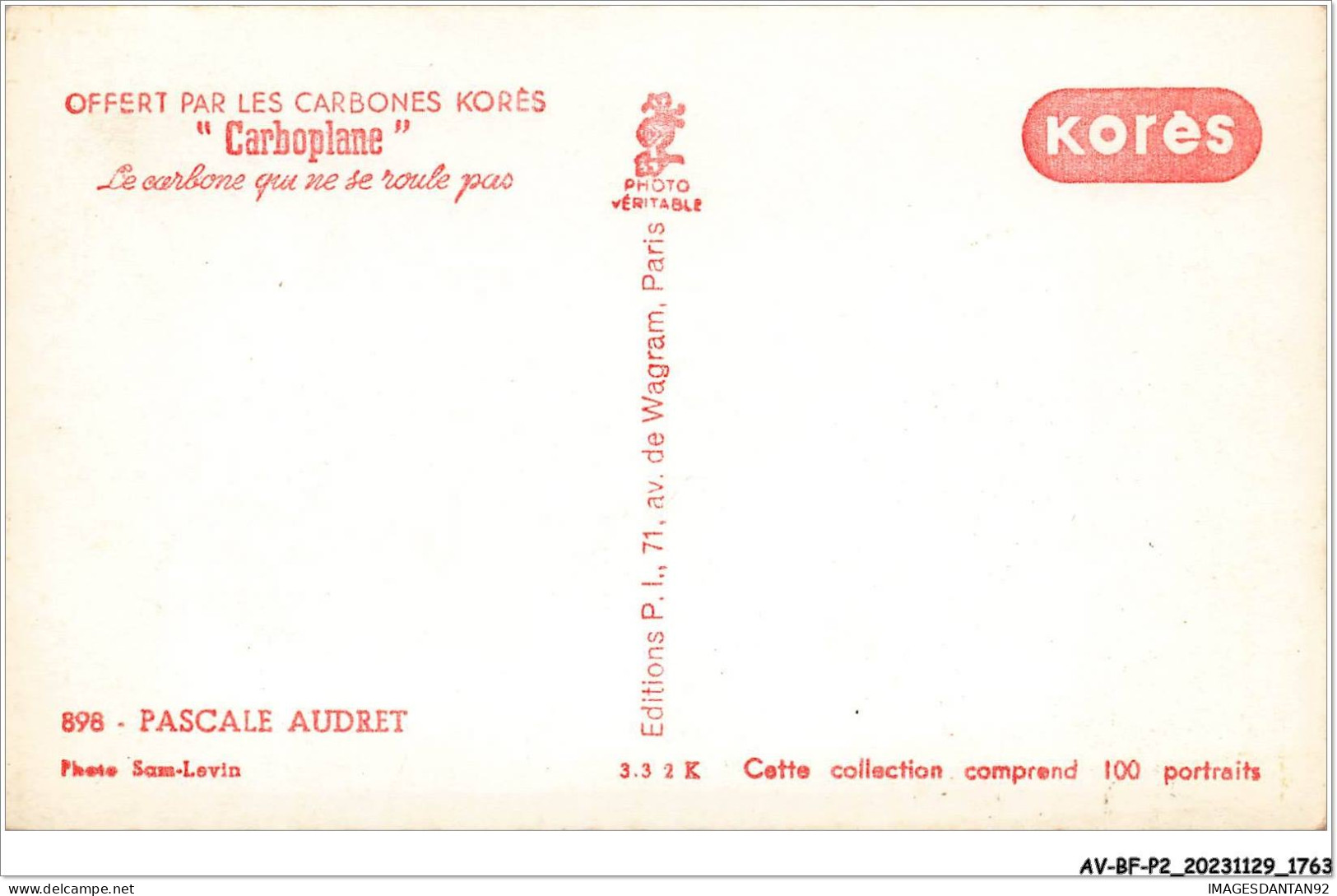 AV-BFP2-1068 - SPECTACLE - Actrice - Pascale Audret - Carbone Korès - Actors
