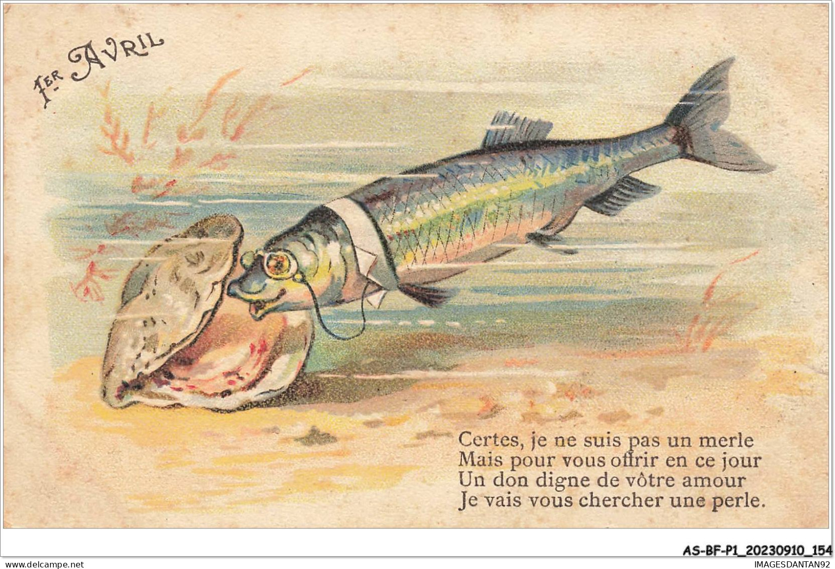 AS#BFP1-0078 - Animaux - Poisson - 1er Avril - Certes Je Ne Suis Pas Un Merle - Fish & Shellfish