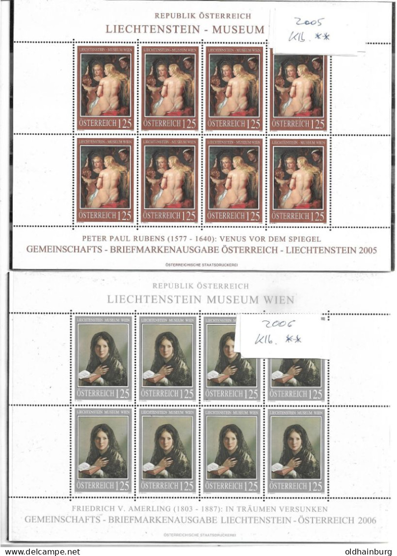 0504g: Gemeinschaftsausgabe Mit FL, Edition Österreich Bestehend Aus Den 4 KBs 2005- 2008 ** (ANK 109.-) - Unused Stamps