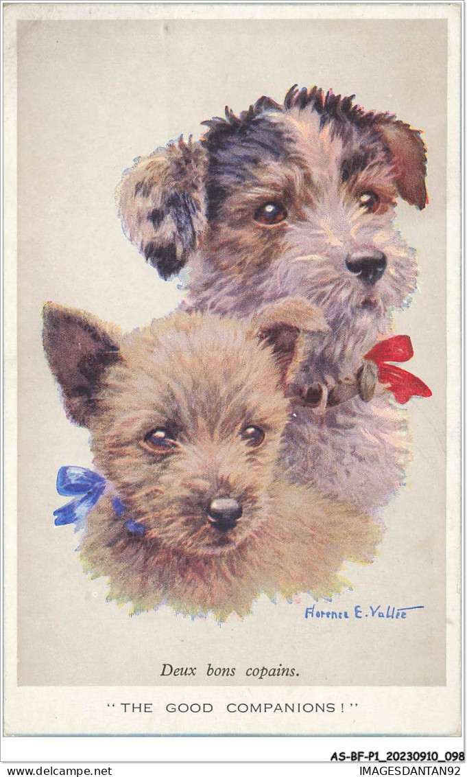 AS#BFP1-0050 - Illustrataur Florence E. Vallée - Chien - Deux Bons Copains - Dogs