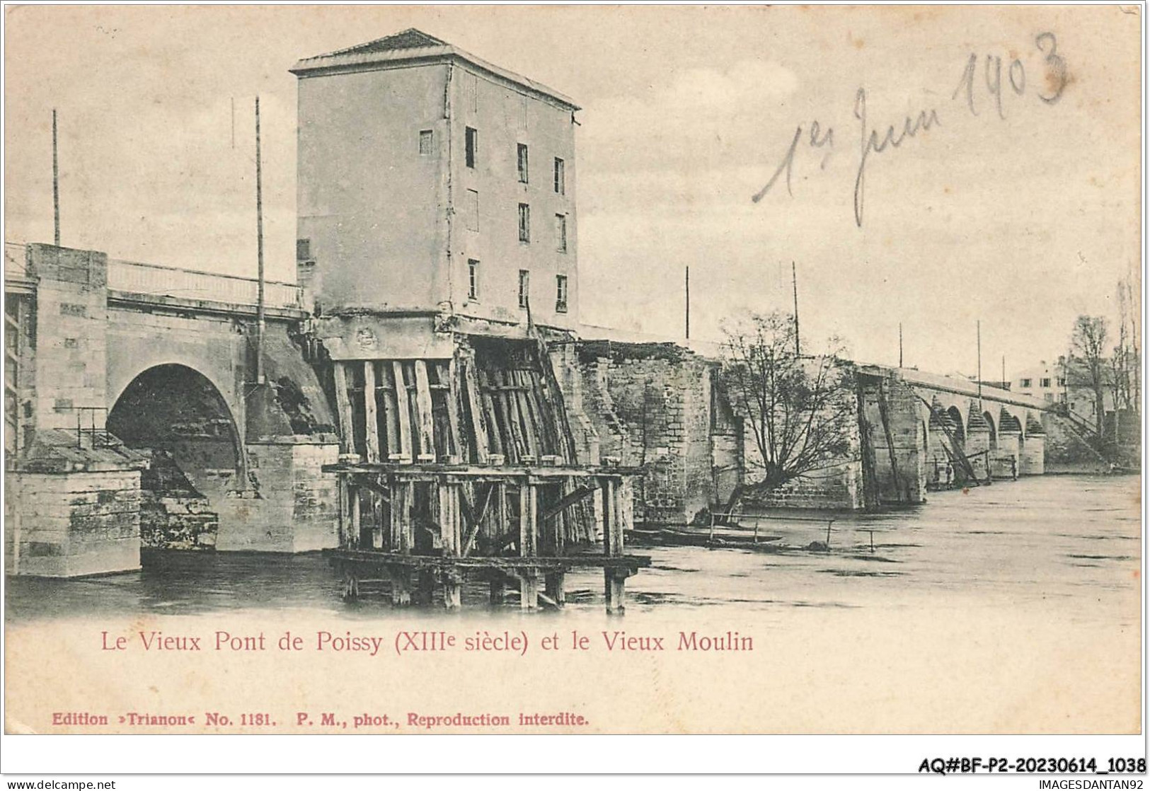 AQ#BFP2-78-0517 - POISSY - Le Vieux Pont De Poissy Et Le Vieux Moulin - Poissy