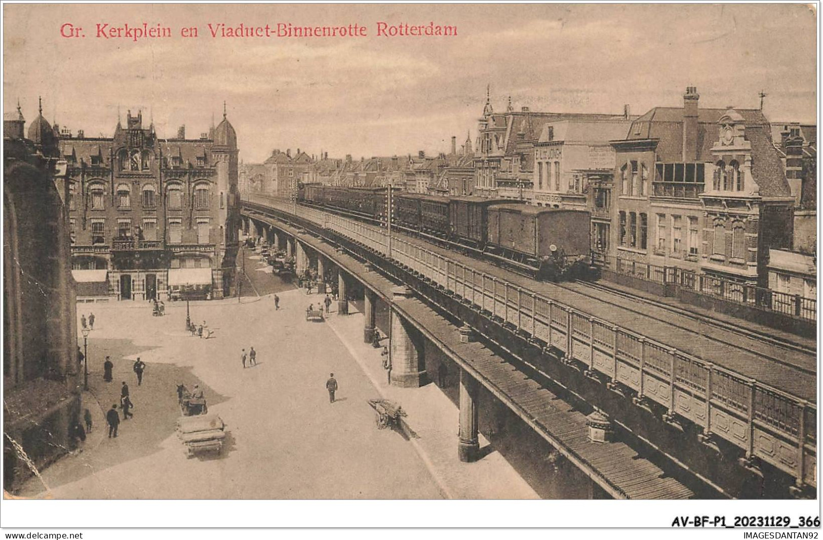 AV-BFP1-0184 - PAYS-BAS - Rotterdam - Kerkplein En Viaduet-Binnenrotte - Train - Altri & Non Classificati