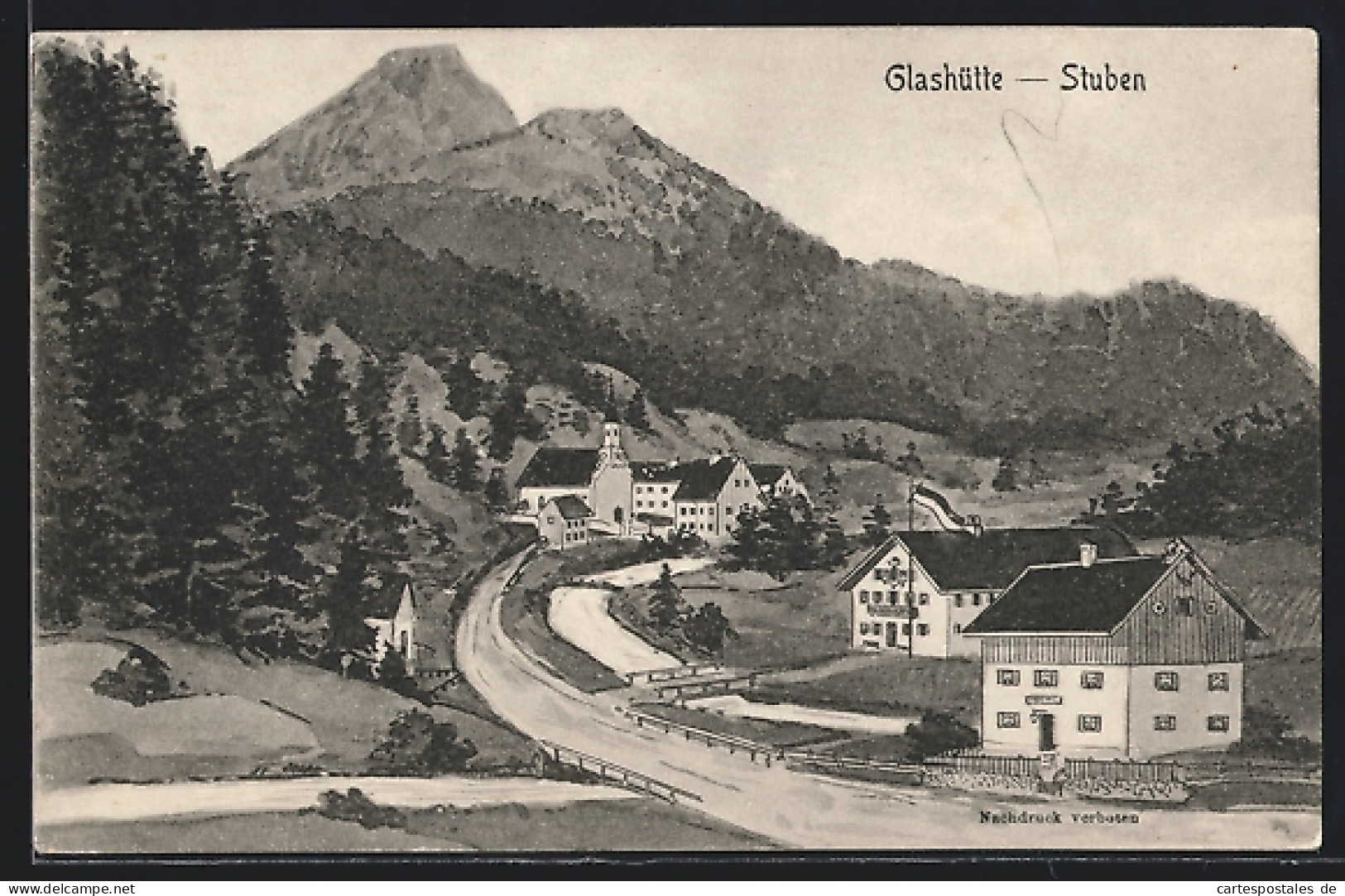 AK Glashütte / Tegernsee, Panorama Mit Kirche Und Stuben  - Tegernsee