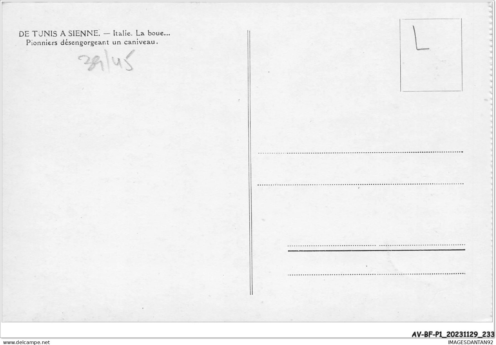 AV-BFP1-0117 - ITALIE - De Tunis à Sienne - La Boiue Â Pionners Désengorgeant Un Caniveau - Otros & Sin Clasificación