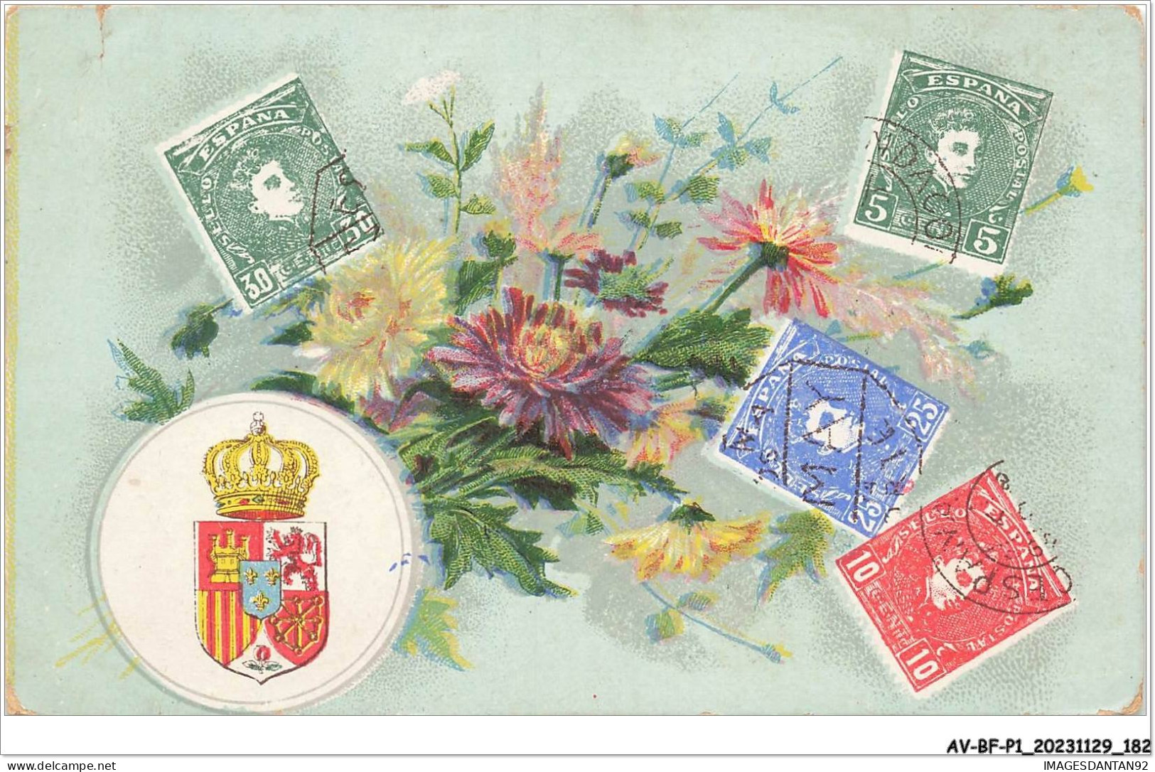 AV-BFP1-0092 - ESPAGNE - Représentation De Timbres - Fleurs, Blason Et Timbes - Other & Unclassified