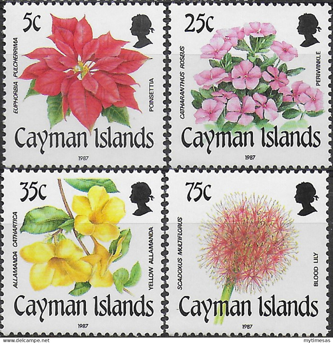 1987 Cayman Islands Flowers 4v. MNH SG. N. 659/662 - Sonstige & Ohne Zuordnung