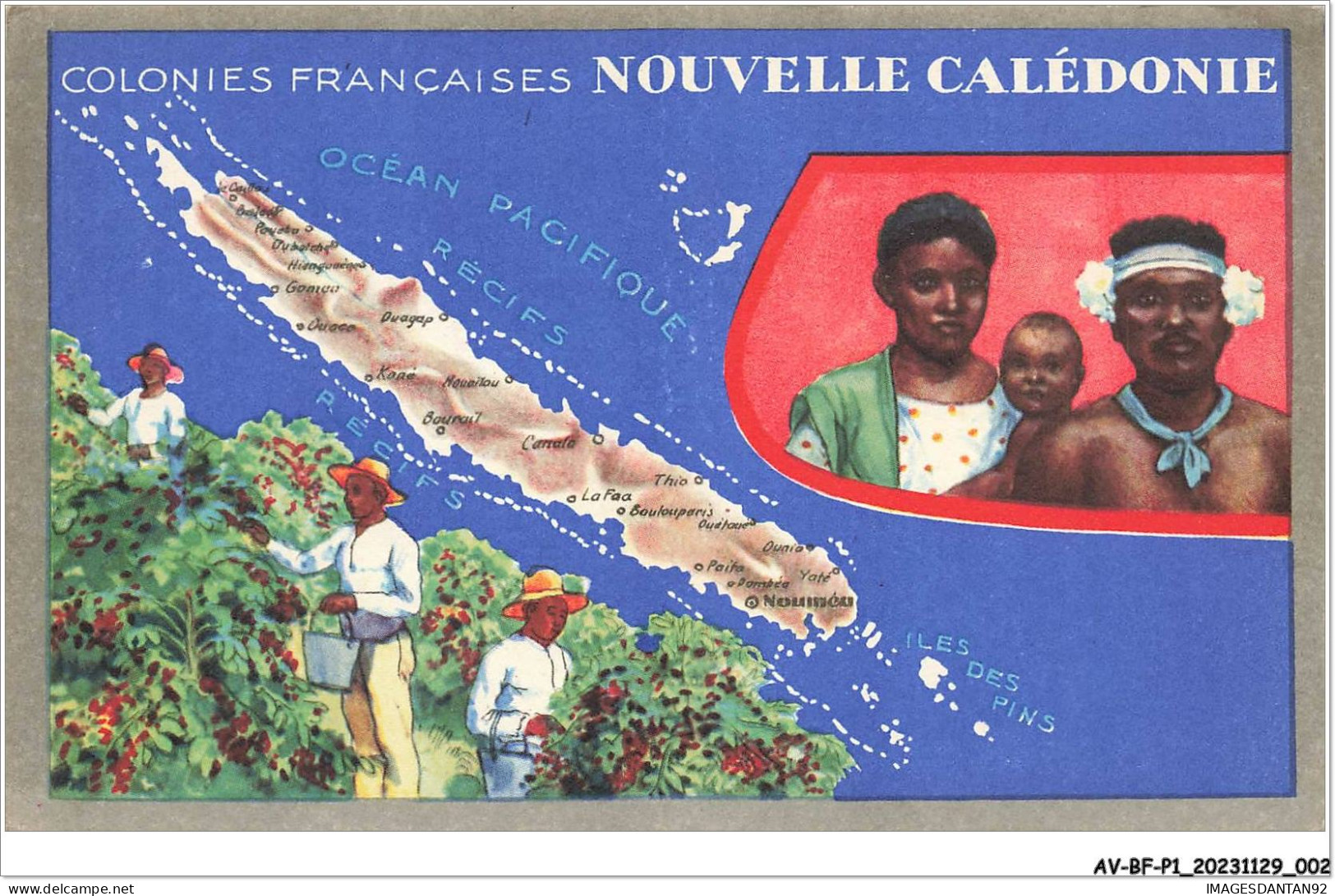 AV-BFP1-0002 - NOUVELLE CALEDONIE - Les Colonies Françaises - Carte - Edition Lion Noir - New Caledonia