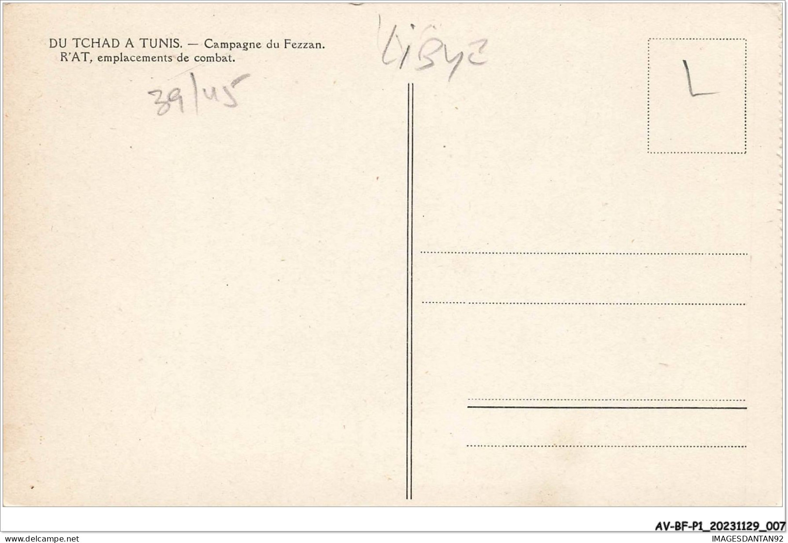 AV-BFP1-0004 - LYBIE - Campagne Du Fezzan - R'AT Emplacement De Combat - Libye