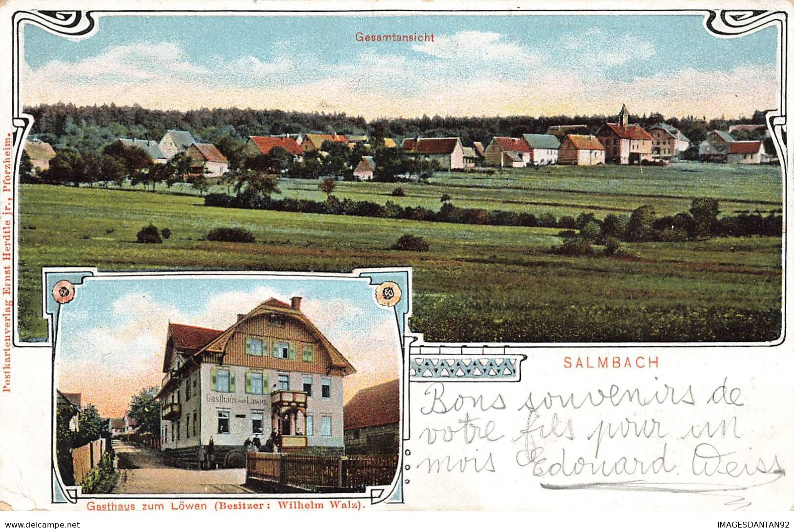 67 SALMBACH #FG56219 GASTHAUS ZUM LOWEN TYPE GRUSS ALLEMAGNE - Sonstige & Ohne Zuordnung