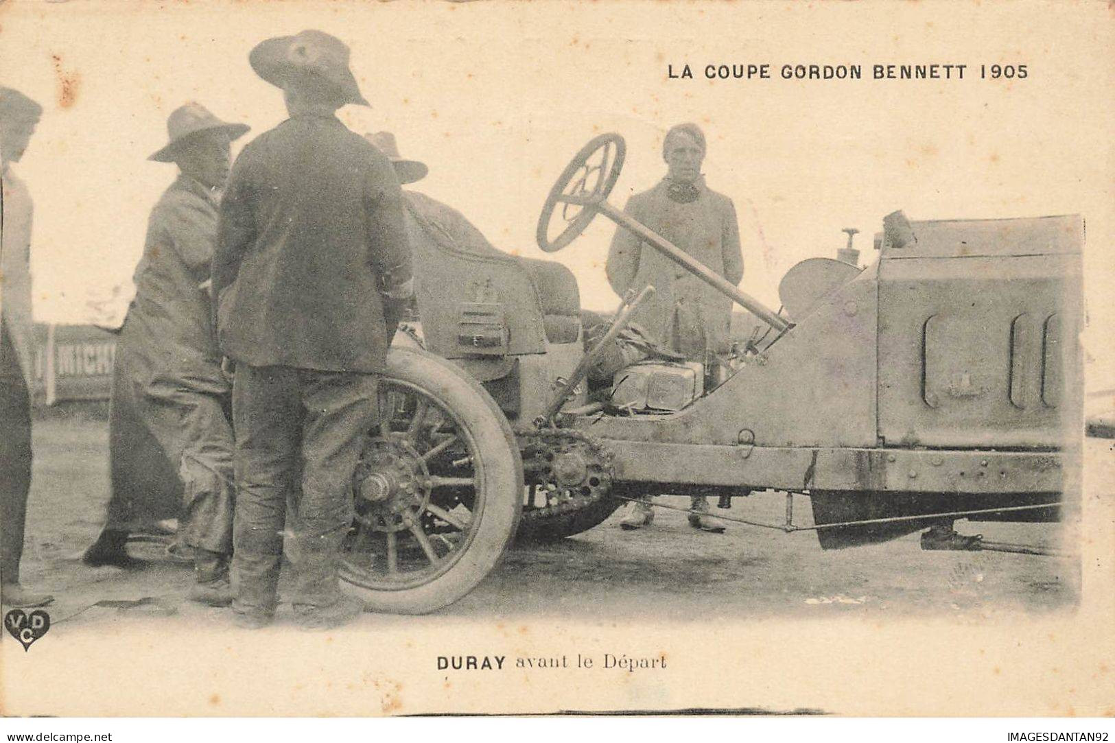 63 CIRCUIT D AUBERGNE #FG56210 COUPE GORDON BENETT 1905 PILOTE DURAY AVAN LE DEPART AVEC SON AUTO - Auvergne Types D'Auvergne