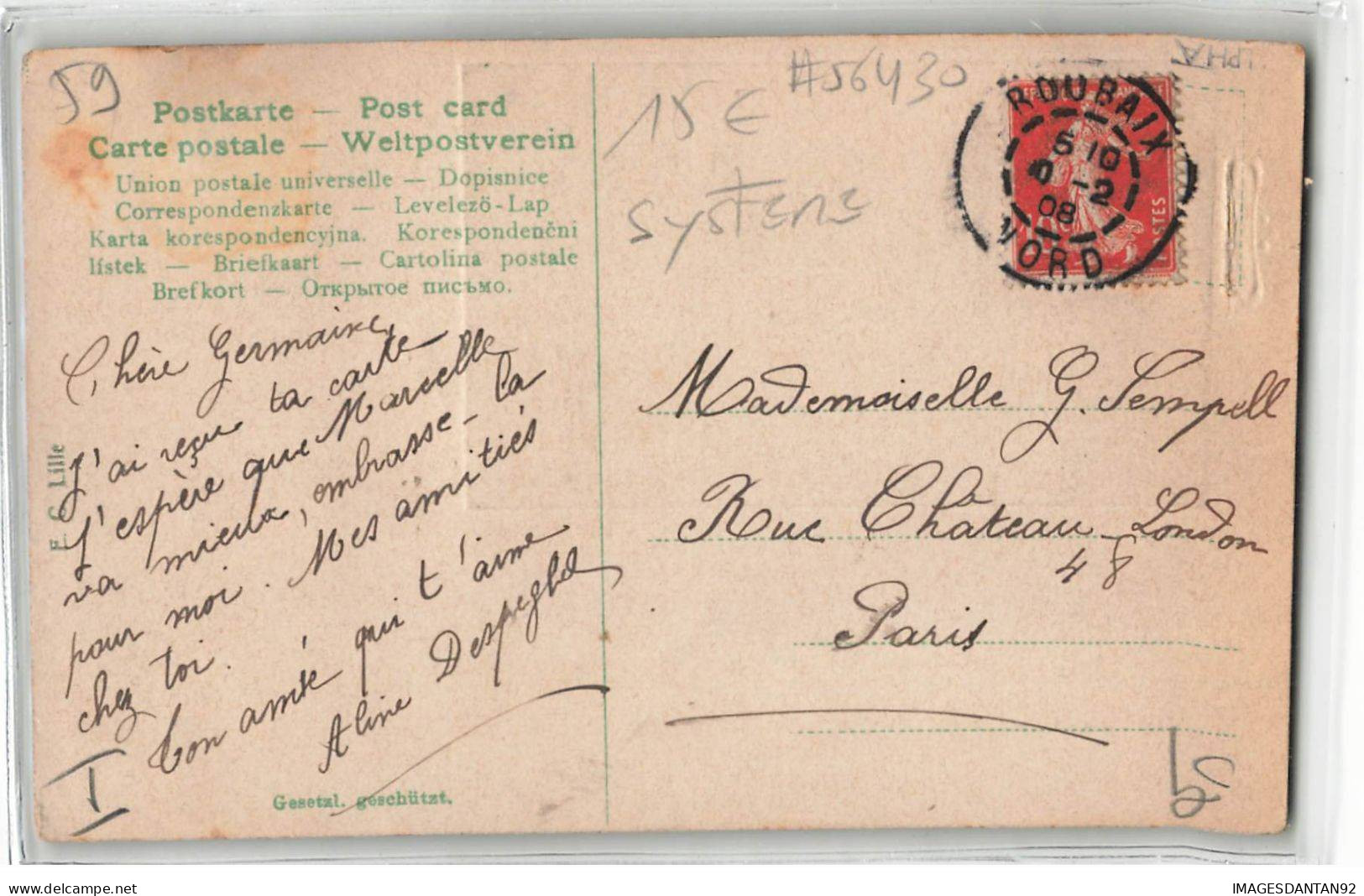 59 ROUBAIX #FG56430 SOUVENIR DE .... CARTE A SYSTEME - Roubaix