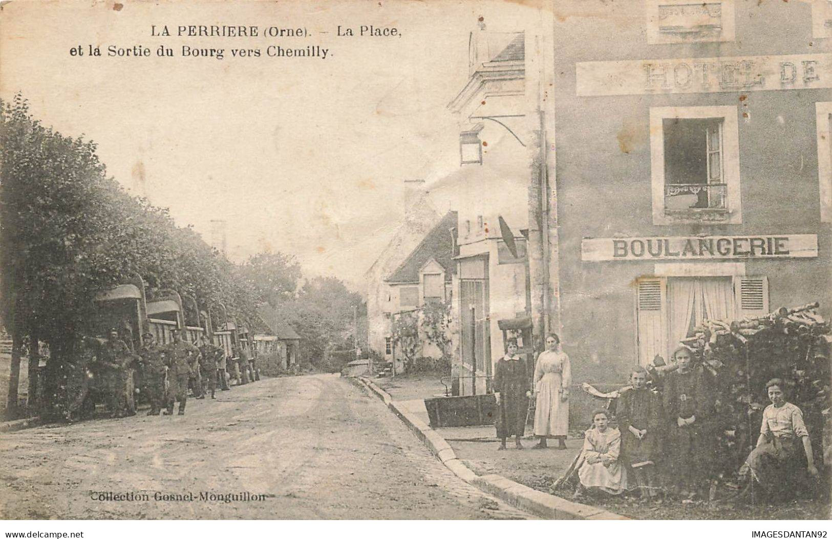 61 LA PERRIERE #FG56437 LA PLACE ET SORTIE DU BOURG VERS CHEMILLY BOULANGERIE - Sonstige & Ohne Zuordnung