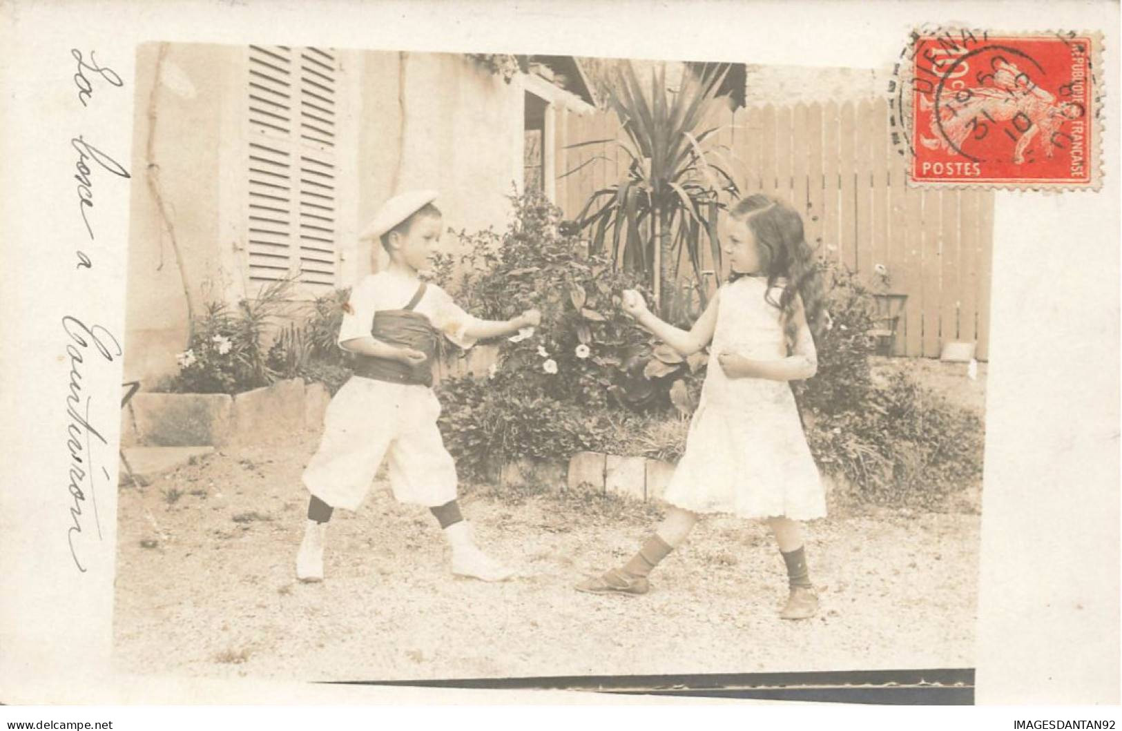 21 COURTIVRON #FG56396 LA BOXE DEUX ENFANTS CARTE PHOTO - Other & Unclassified