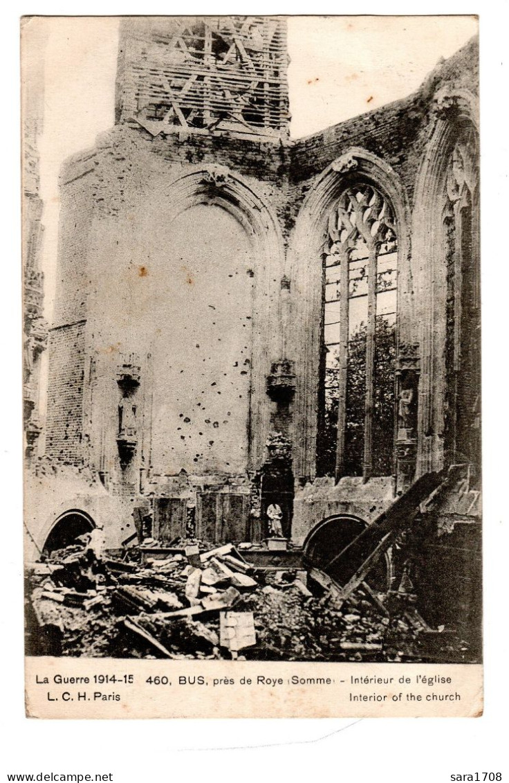 BUS, Près De Roye, Intérieur De L'église. - Guerre 1914-18